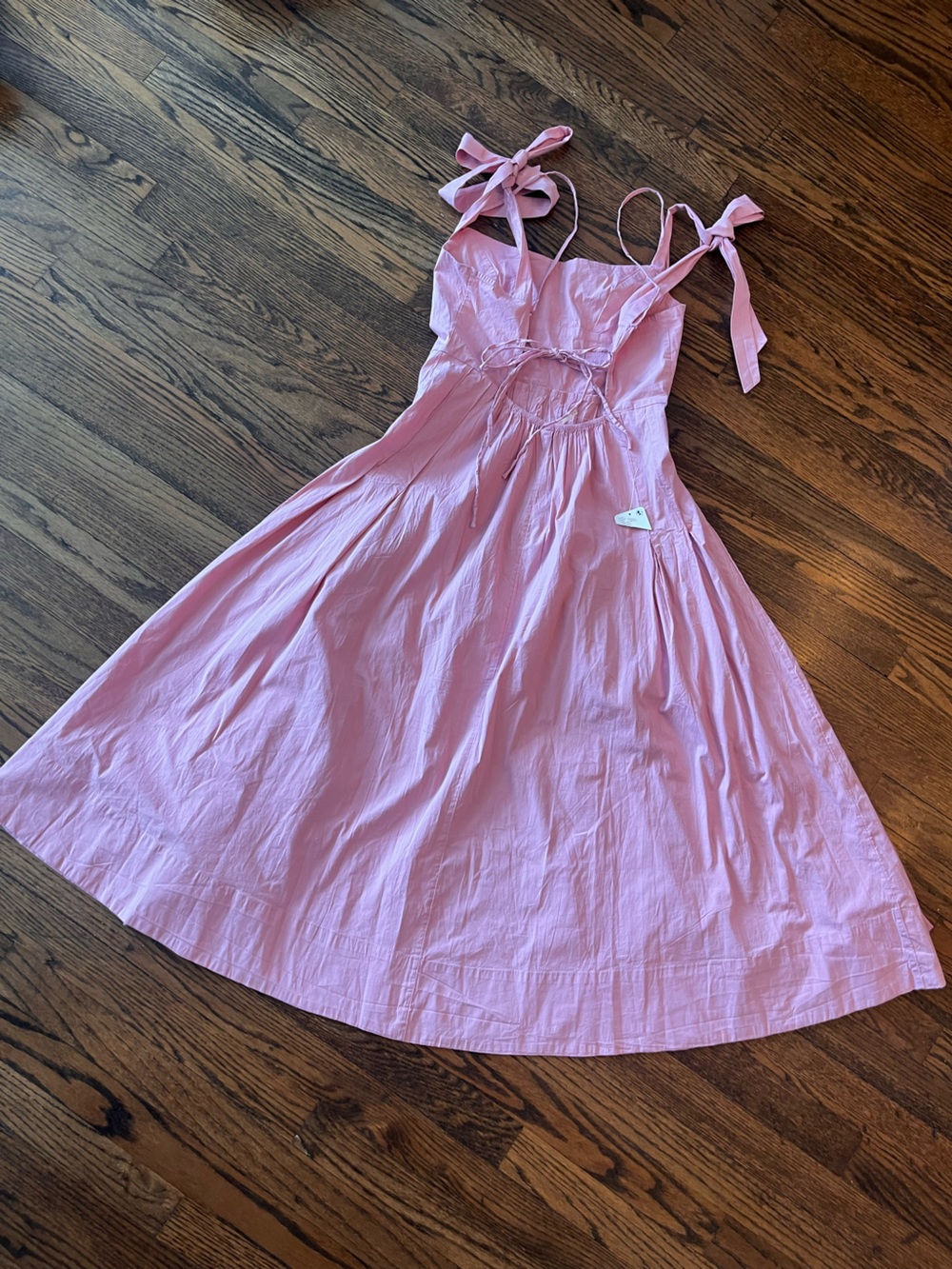 Free People Pink Tie-Shoulder Midi Dress - Picture 11 of 13